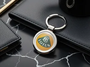 Lotus Glänzend Schlüsselanhänger Edel Metall Robust